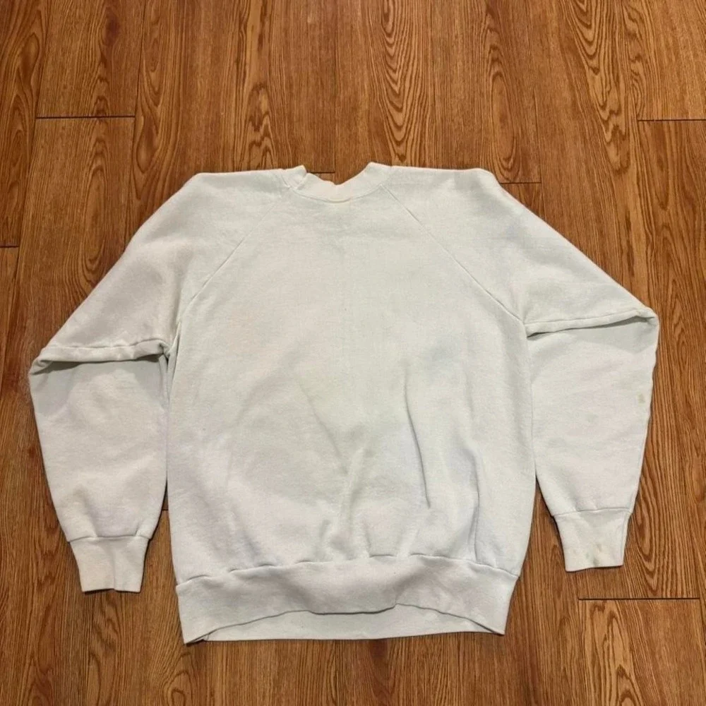 Vintage Native American Men's Sweatshirt 90s Wildlife White Crewneck Size L‎ - Picture 3 of 8